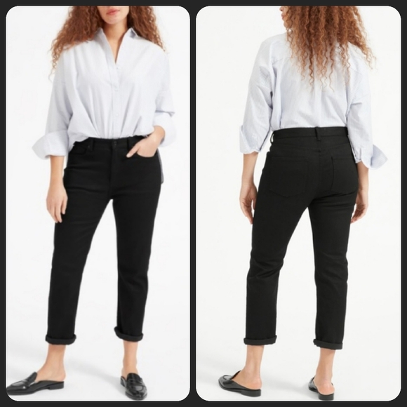 🎄3/$15 *HP* Everlane High Waisted Black Boyfriend Jeans - Picture 3 of 6
